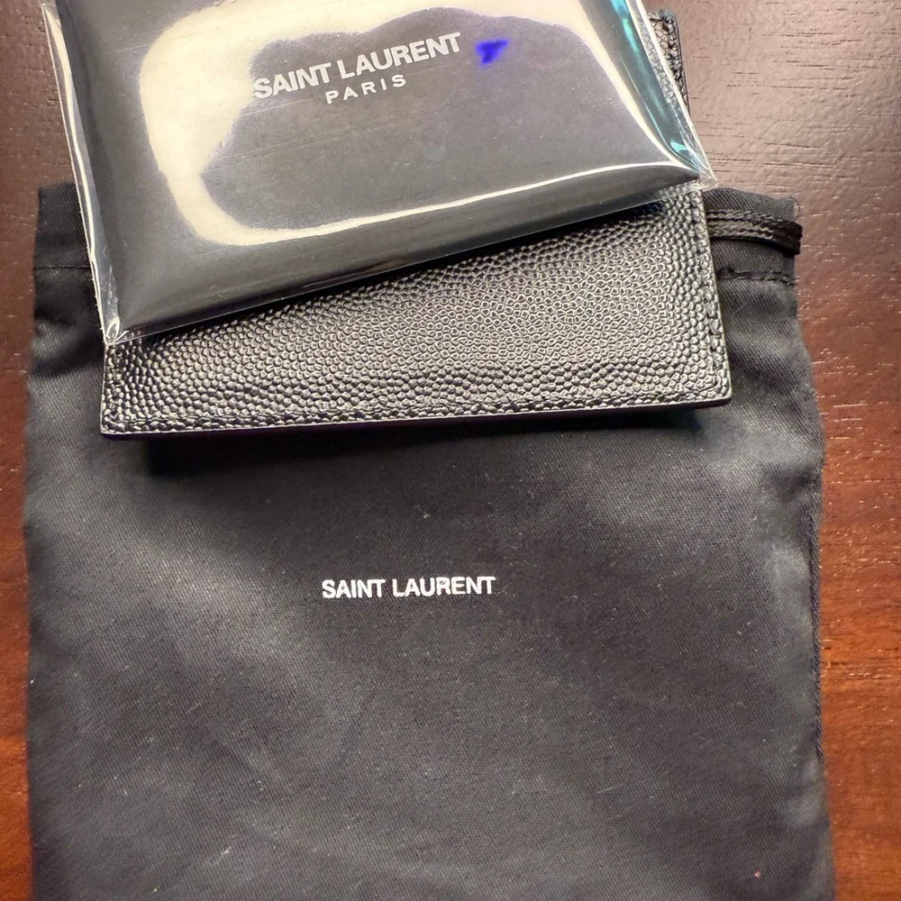 Saint Laurent Black Leather Card Holder - Picture 7 of 7